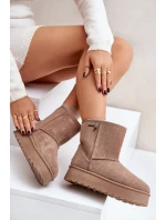 Wysokie Śniegowce Damskie Na Platformie Big Star OO274A097 Beżowe Wysokie Śniegowce Damskie Na Platformie Big Star OO274A097 Beżowe