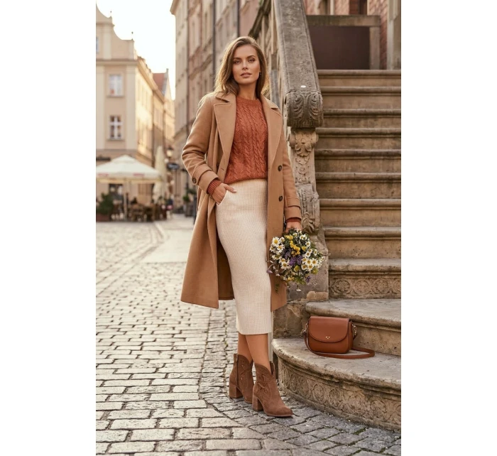 Botki Damskie Ażurowe Z Naturalnego Zamszu Na Słupku Zazoo 3690 Brązowe