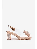 Dámske sandále na podpätku D&A MR52-238 Rose gold - D&A