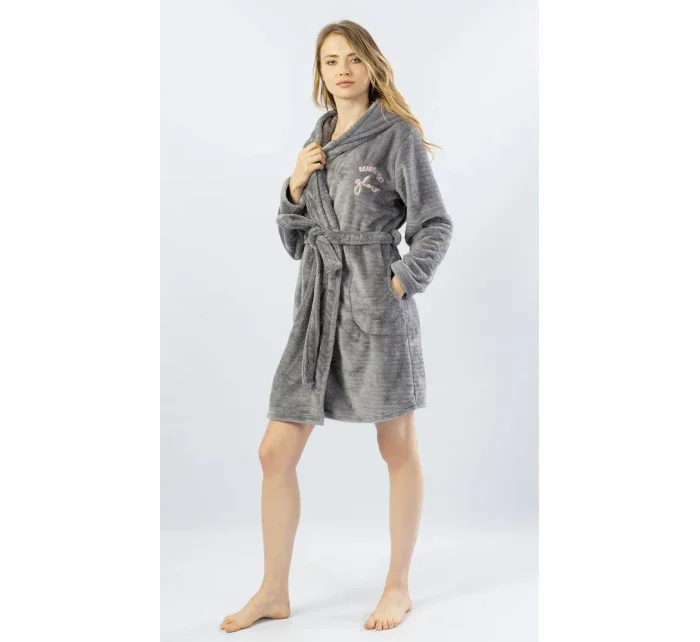 Dámský župan krátký s kapucí model 16162356 - Vienetta Dámský župan krátký s kapucí model 16162356 - Vienetta