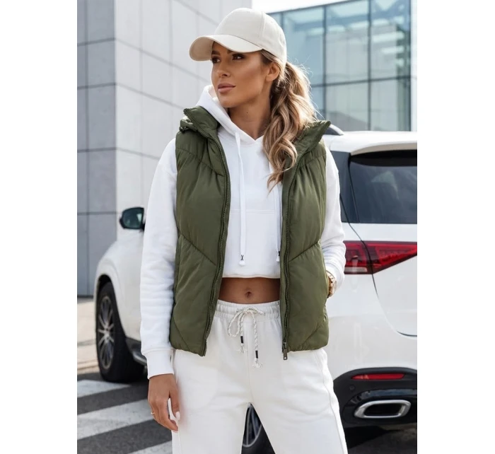 Dámská prošívaná vesta zelená Dstreet model 21990688 - FashionStreet