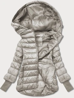 Krátká béžová dámská bunda s stahovacími lemy model 21785344 - MINORITY