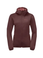 Dámska prechodná bunda s kapucňou Jack Wolfskin Windhain Hoody W softshell červená (1307481_2866)