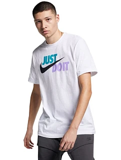 Pánské tričko Tee Just Do It Swoosh, bílé, AR5006 101
