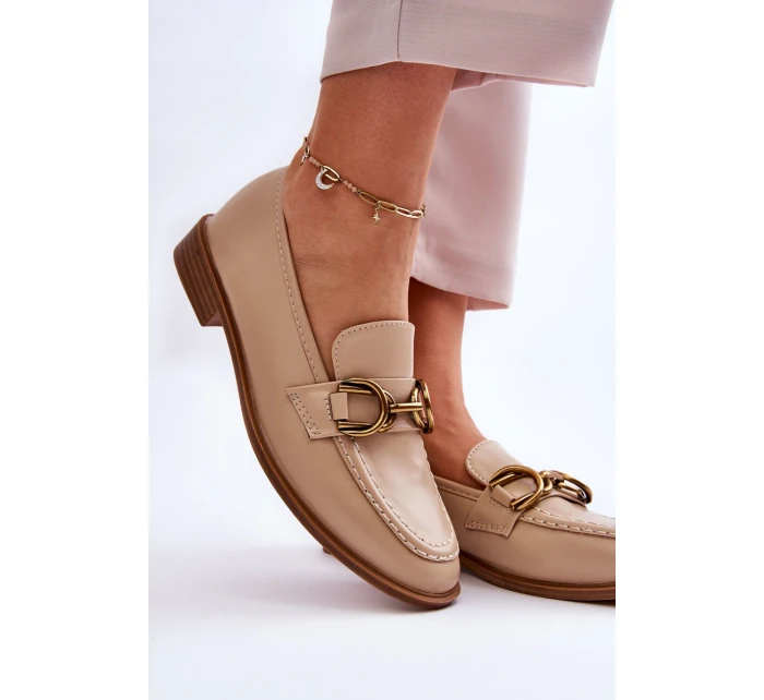Klasyczne Mokasyny Damskie Beżowe Lorien