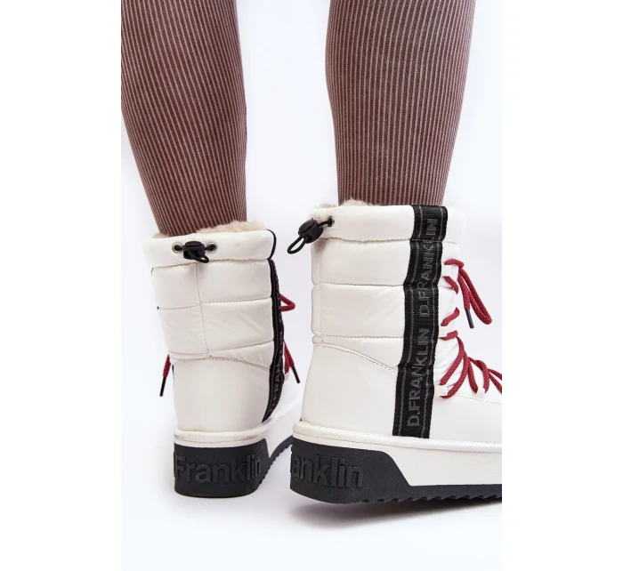 Śniegowce Damskie Na Grubej Podeszwie Wegańskie D.Franklin DFSH371007 Białe