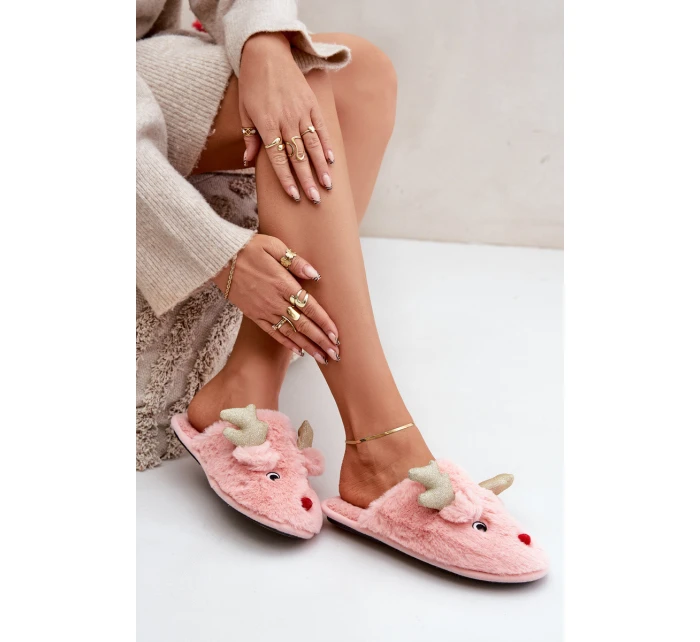 Vánoční Pantofle S Kožešinové Růžové model 21680765 - Boto Vánoční Pantofle S Kožešinové Růžové model 21680765 - Boto