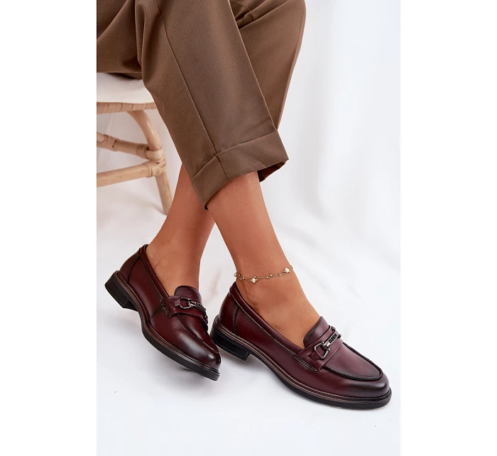 Kožené dámské mokasyny Vinceza 39983 bordó