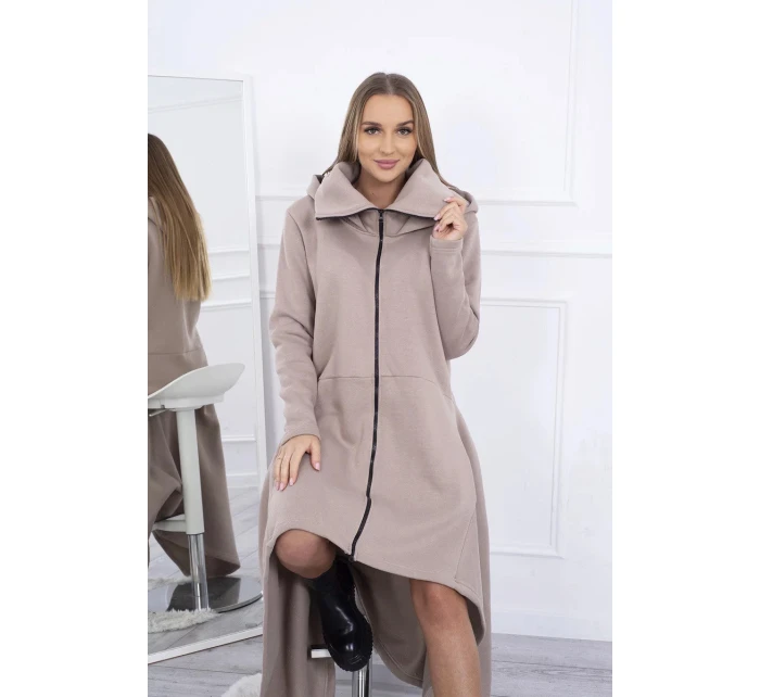 Zateplené šaty s delšími boky model 20648434 béžové - Kesi