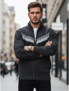 Pánsky sveter bez zipsu tmavosivý FashionStreet WX2260z