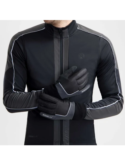 Zimní rukavice Rogelli ESSENTIAL HIVIS černé S Zimní rukavice Rogelli ESSENTIAL HIVIS černé S