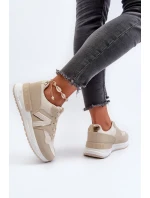 Dámské tenisky z ekologické kůže béžové model 21657655 - Boto Dámské tenisky z ekologické kůže béžové model 21657655 - Boto