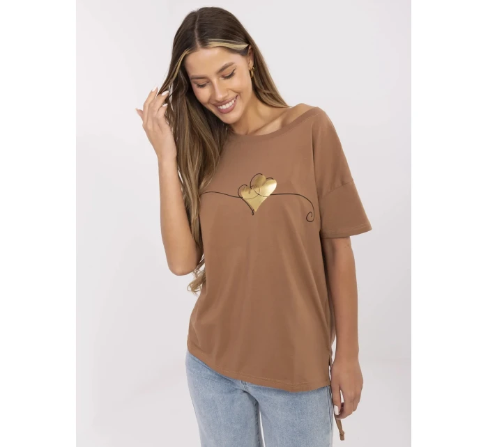 T shirt CLM TS model 21121807 jasny brązowy - FPrice