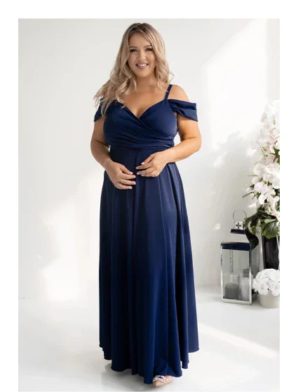 Dlouhé šaty model 21184635 tmavě modré - With You Dlouhé šaty model 21184635 tmavě modré - With You