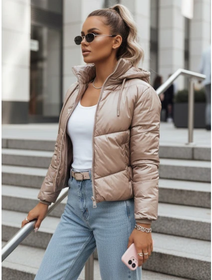 Dámska prešívaná bunda LOLAROSE beige FashionStreet TY3738