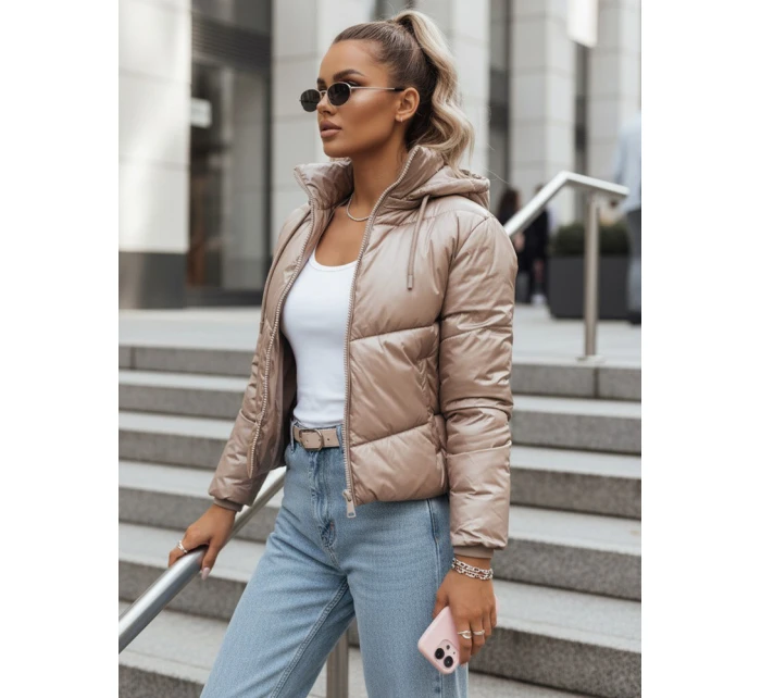 Dámska prešívaná bunda LOLAROSE beige FashionStreet TY3738