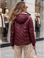 Kurtka damska przejściowa z odpinanym kapturem bordowa model 22361791 - FashionStreet