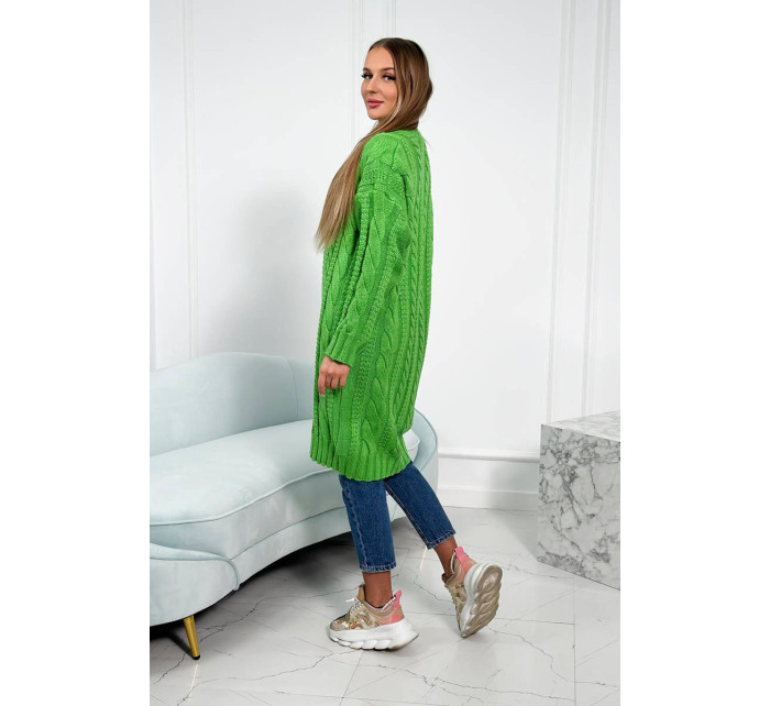 Svetlozelený kockovaný sveter