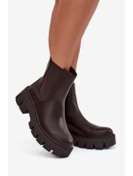 Dámské šněrovací boty teplé kůže tmavě hnědé model 21709278 - Boto Dámské šněrovací boty teplé kůže tmavě hnědé model 21709278 - Boto