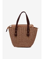 Košíková taška z pleteniny hnědá Lucienne