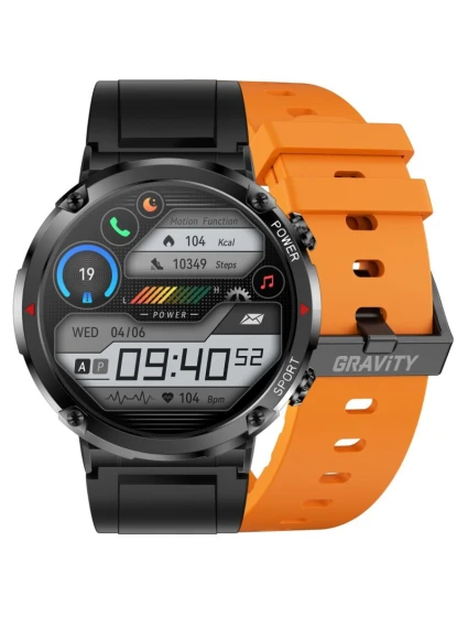 Chytré hodinky model 21805483 + oranžový silikonový řemínek - Gravity Chytré hodinky model 21805483 + oranžový silikonový řemínek - Gravity