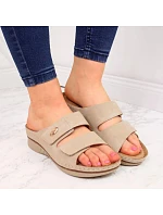 Žabky na suchý zips eVento W EVE224B beige