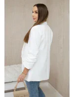 Sako s klopami elegantné ecru