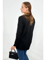 Sveter s prednými vreckami čierny Sveter s prednými vreckami čierny