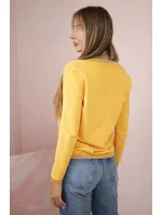 Dámská mikina s flitrovým nápisem hořčice