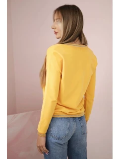 Dámská mikina s flitrovým nápisem hořčice