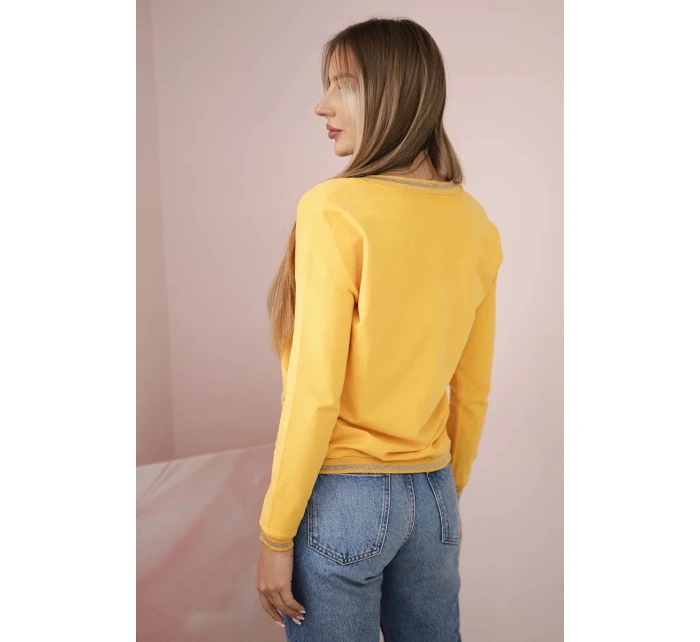 Dámská mikina s flitrovým nápisem hořčice