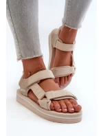 Damskie Sandały Na Platformie Big Star NN274A535 Beżowe