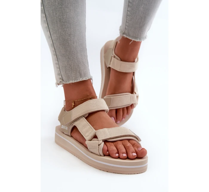 Damskie Sandały Na Platformie Big Star NN274A535 Beżowe