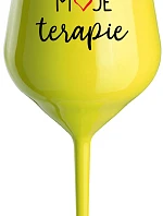 MOJE TERAPIE - žlutá nerozbitná sklenice na víno 470 ml