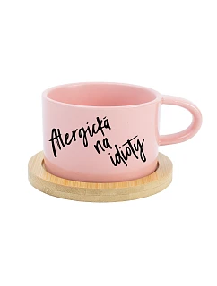 ALERGIC TO IDIOTS - ružový pohár na makrónky 200 ml
