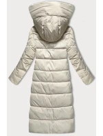 Svetlo béžová zimná bunda z rôznych lepených materiálov Libland (7820)