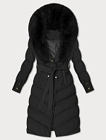 Zimná bunda S'west s kožušinovým golierom čierna (R8500-1)