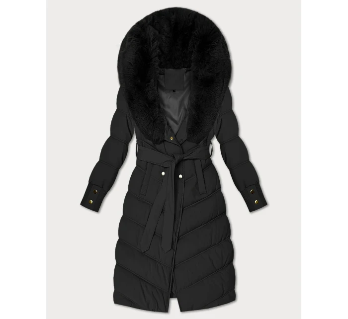 Černá zimní bunda s límcem model 21393873 - S'WEST