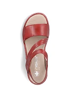 Kožené pohodlné sandály W model 22119032 red - Rieker