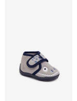 Dětské pantofle na suchý zip šedé Jeselle