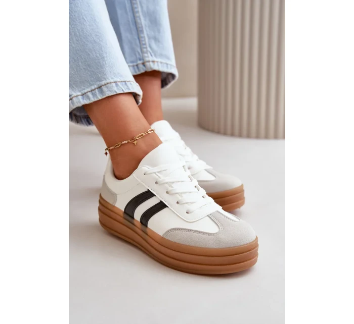 Dámske tenisky na platforme White and Grey Nesonice Dámske tenisky na platforme White and Grey Nesonice