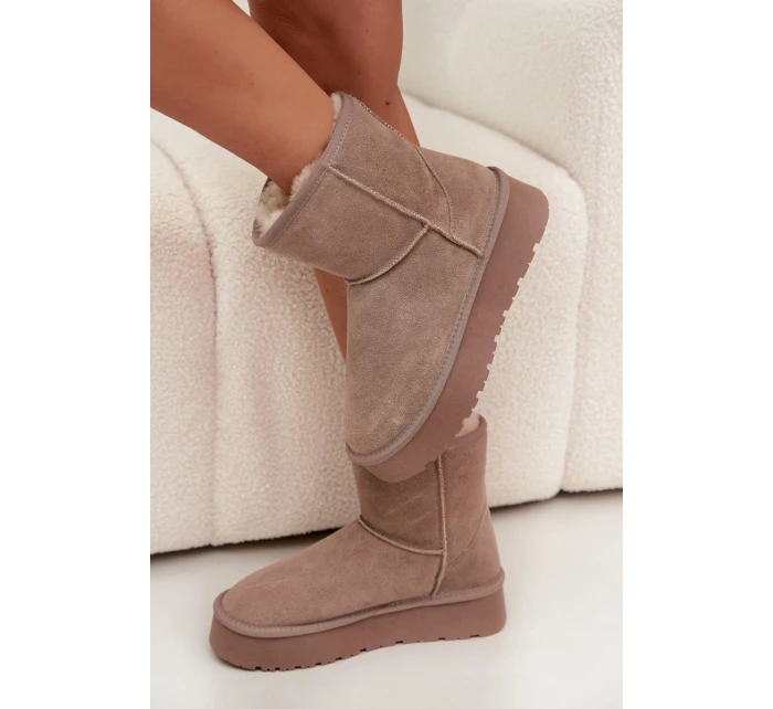 Dámské sněhule model 21949081 hnědé - SWEET SHOES