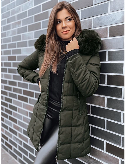 Kurtka zimowa damska pikowana zielona model 22180407 - FashionStreet