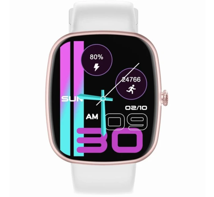 Dámske inteligentné hodinky GRAVITY GT18-2 Pink Silicone Strap + White Strap Dámske inteligentné hodinky GRAVITY GT18-2 Pink Silicone Strap + White Strap