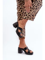 Zazoo 40419 Skórzane Klapki Damskie Z Wycięciami I Ozdobą Czarne Zazoo 40419 Skórzane Klapki Damskie Z Wycięciami I Ozdobą Czarne