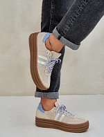 Zazoo N1068S4 Damskie Zamszowe Sneakersy Na Platformie Beżowe