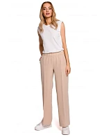 M570 Nohavice s nariasenými nohavicami - béžové