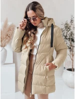 Dámská zimní bunda s kapucí beige Dstreet model 21978729 - FashionStreet Dámská zimní bunda s kapucí beige Dstreet model 21978729 - FashionStreet