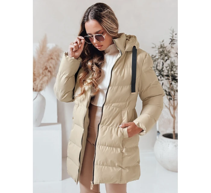 Dámská zimní bunda s kapucí beige Dstreet model 21978729 - FashionStreet Dámská zimní bunda s kapucí beige Dstreet model 21978729 - FashionStreet