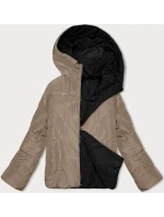 Dámska krátka obojstranná bunda S'west black and beige (B8182-1012)
